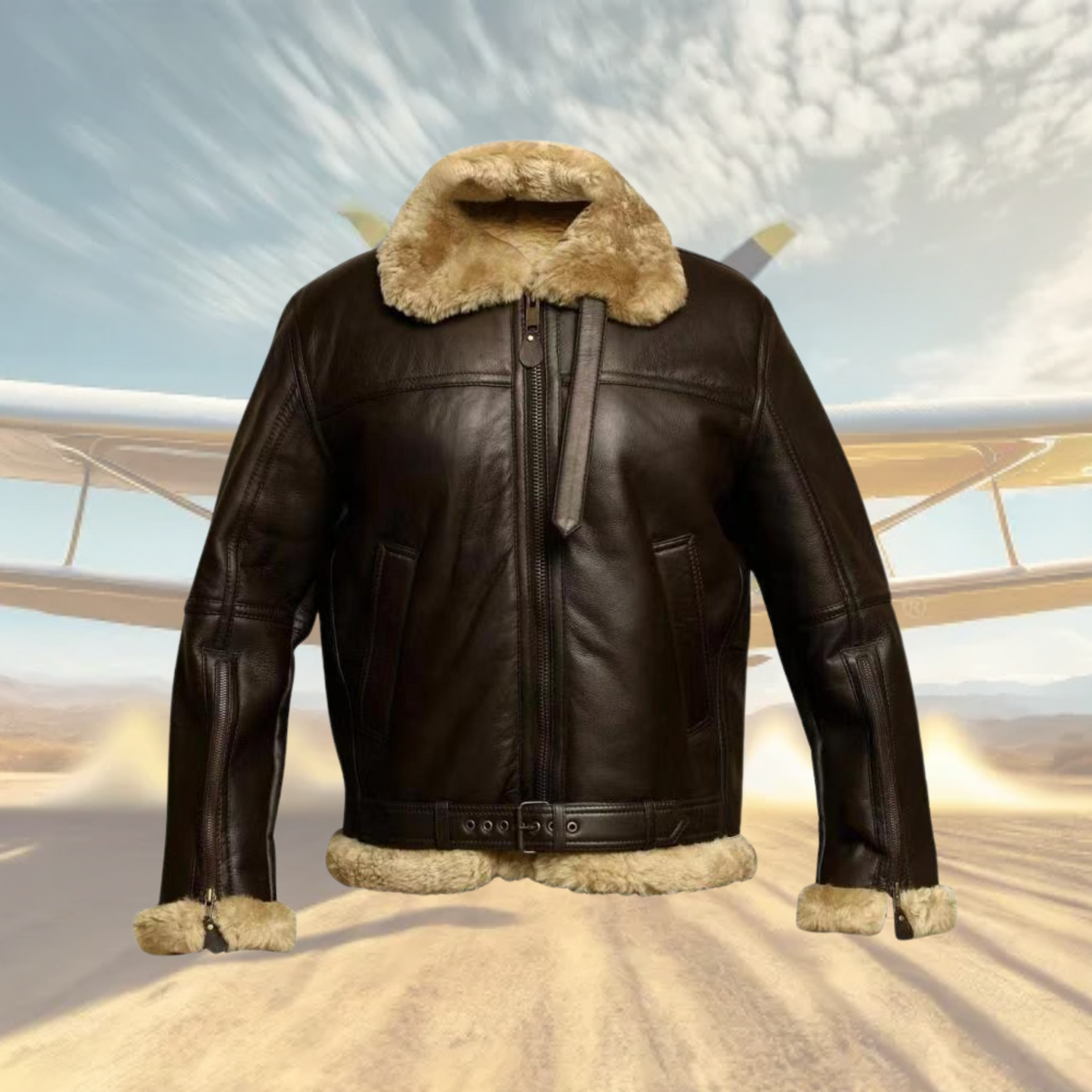 Arktos™ | Premium Lammfell-Pilotenjacke